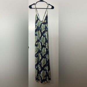 Pataloha Blue and Black Sleeveless Maxi Sundress